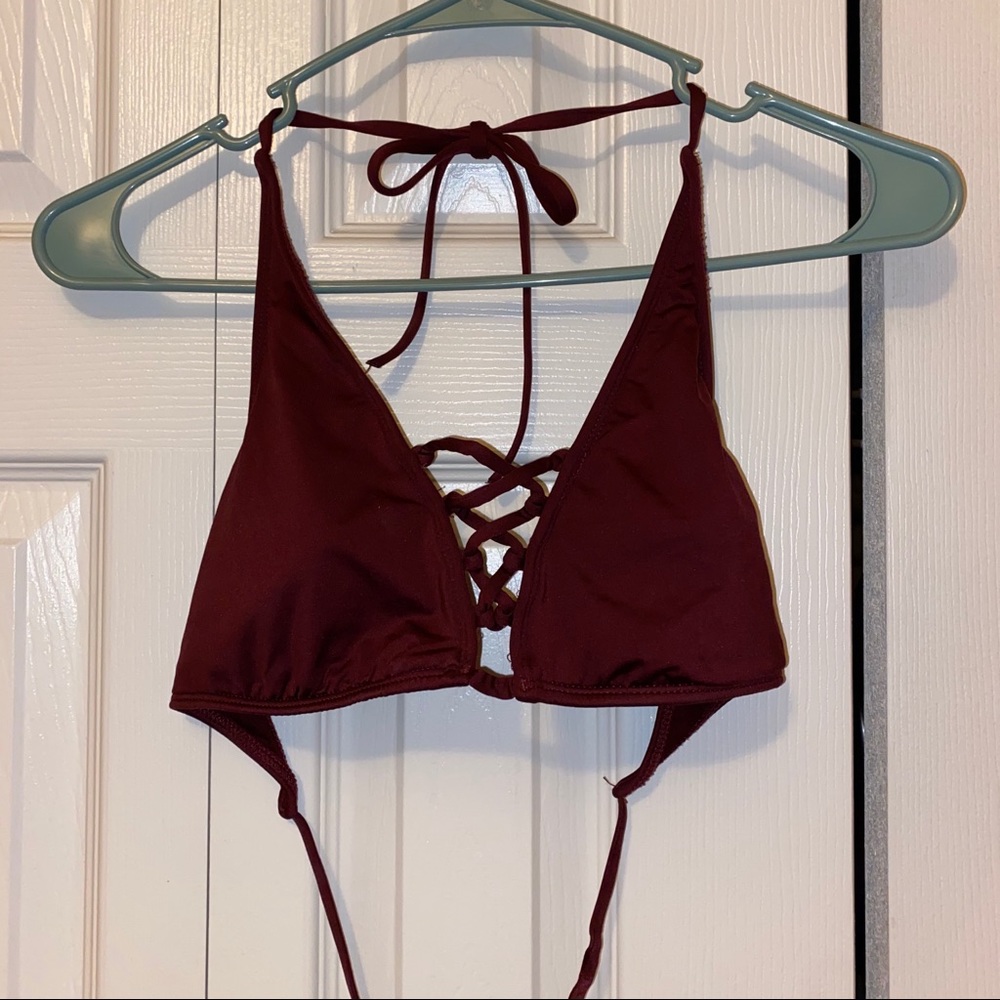 Mossimo burgundy bikini top